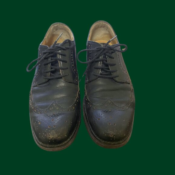 Cole Haan Black Leather Brogue Wingtip Oxfords | Size 13.5 - Picture 4 of 6